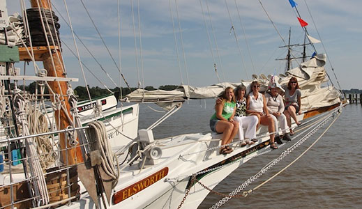 The Outdoor School's historic wooden Chesapeake Bay work boats are the cornerstone of the Bay science and history programs.