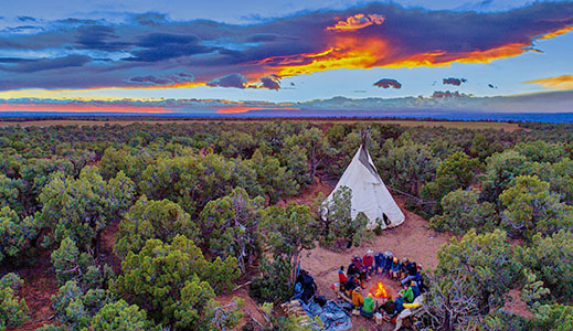 Open Sky maintains two base camps: one in southwestern Colorado and one in southeastern Utah — both offering a simple, outdoor living environment.
