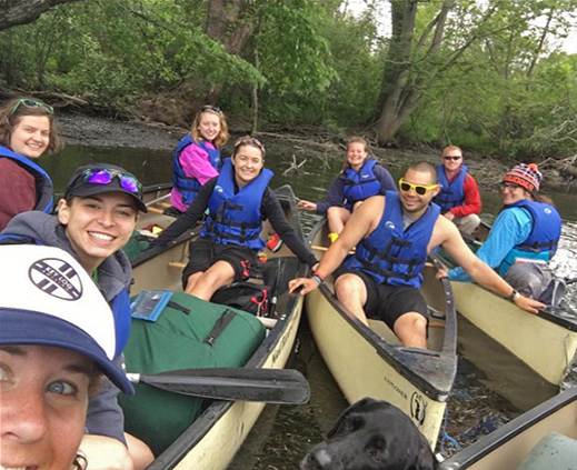 Annual staff canoe trip down the Kalamazoo River.