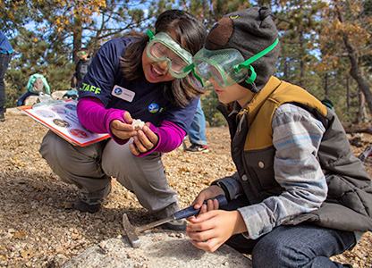 The STEM-based (Science, Technology, Engineering and Mathematics) outdoor classroom curriculum emphasizes imaginative and creative lessons while focusing on hands-on, experiential learning.