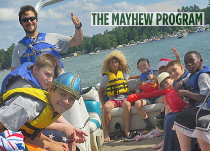 This is Mayhew Island — a 35-acre island accessible only by boat — or a good long swim!